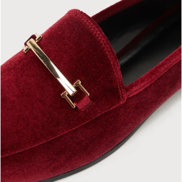 Burgundy Velvet Horsebit Loafers,slip on, slides,flats, size 7,New in Box - Picture 10 of 11